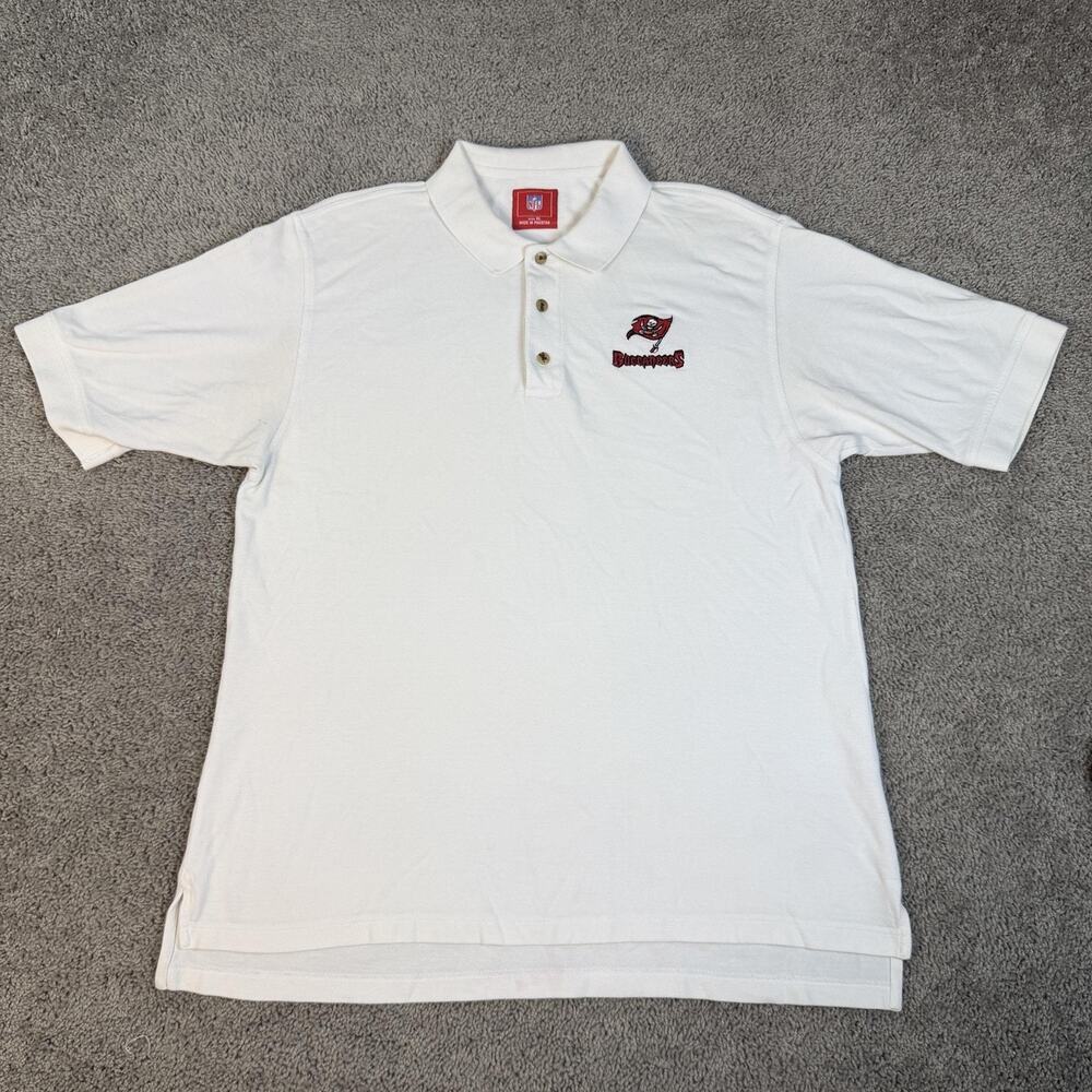 Tampa Bay Buccaneers Shirt Mens XL White NFL Football Polo Made In Pakistan